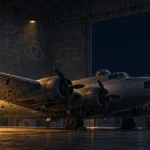 Bombardero con agujeros de bala en un hangar nocturno: ilustración del sesgo del superviviente en la ciencia
